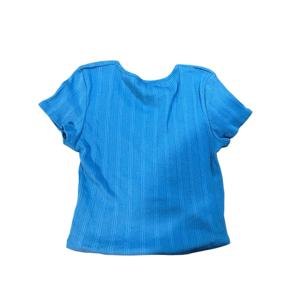 OUTLAW Blue Ribbed Short Sleeve Tee XS - Picture 3 of 5